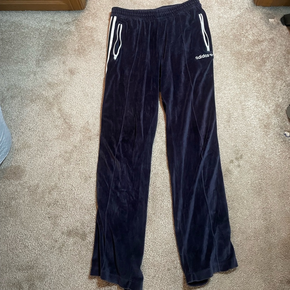 adidas Dark blue Velour pants.